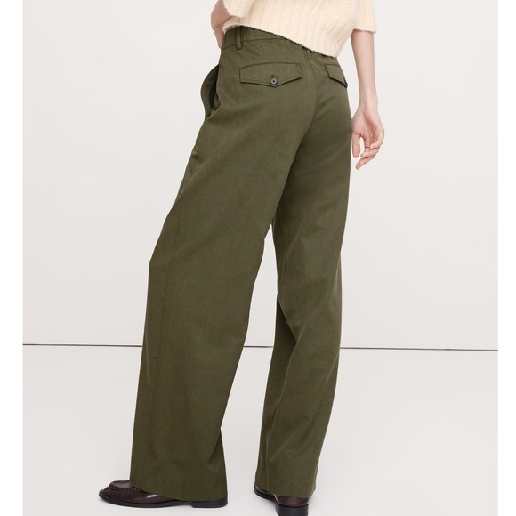 Banana Republic Pants - Banana Republic Everyday Wide-Leg Pant‎ Tencel™-Cotton Fresh Olive Green SP NWT